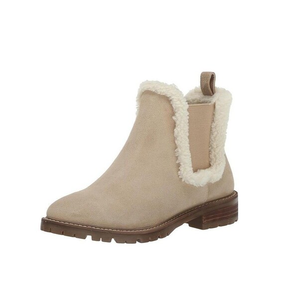 Steve Madden Womens 8 Tan Suede Lined Pull On Ankle Booties NIB GZ2 - Picture 1 of 6